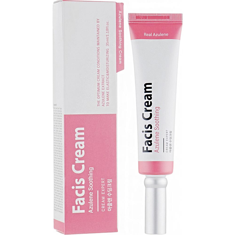 Крем для лица увлажняющий, успокаивающий себорегулирующий Jigott Facis Azulene Soothing Cream 35 мл