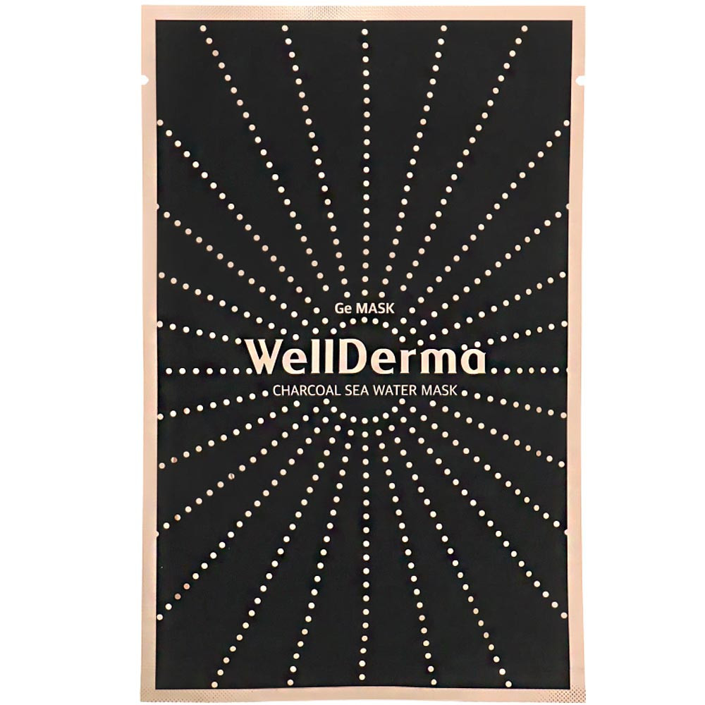 Очищаюча тканинна маска з деревним вугіллям і германієм Wellderma Charcoal Sea Water Mask 25 мл