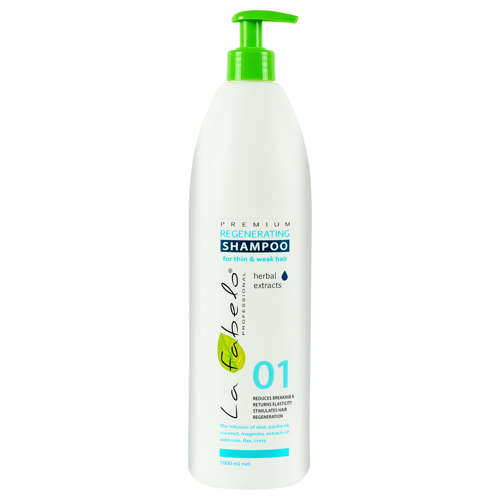 Шампунь регенеруючий для тонкого і слабкого волосся La Fabelo Premium 01 Regenerating Shampoo 1000мл