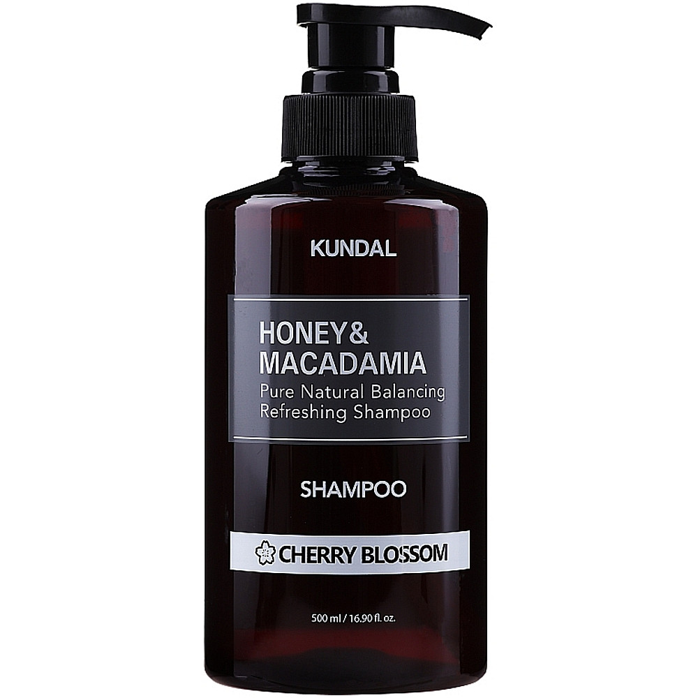 Безсульфатний шампунь для волосся з ароматом квітучої вишні Kundal Honey & Macadamia Shampoo Cherry Blossom 500 мл (8809568740449)
