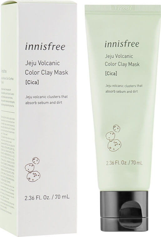Регенеруюча глиняна маска з екстрактом центели Innisfree Jeju Volcanic Color Clay Mask Cica 70 мл