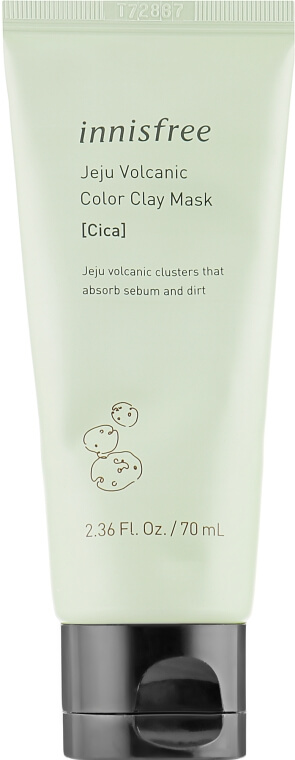 Регенеруюча глиняна маска з екстрактом центели Innisfree Jeju Volcanic Color Clay Mask Cica 70 мл